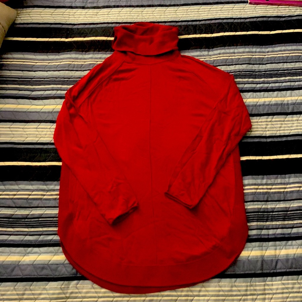 XS Red Caslon Turtleneck Sweater